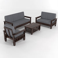 Trivralionel 6  Seater Solid Sheesham Wood Sofa Set 3+2+1 (Walnut Finish)