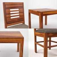 Solvian Sheesham Wood Dining Set 4 Seater 34x34x30 (Honey Finish)