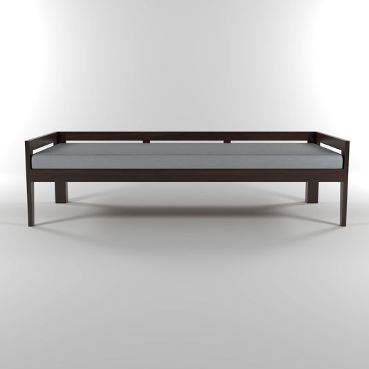 Tivra Solid Sheesham Wood Diwan Bed (Walnut Finish )