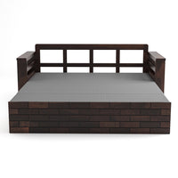 Bralor Solid Sheesham Wooden 3 Seater Sofa Cum Bed (Walnut  Finish)