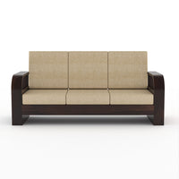 Curve 6 Seater Solid Wood Sofa (Walnut Finish)