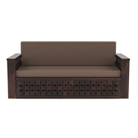 Orvan Solid  Sheesham Wooden 3 Seater diamond Sofa Cum Bed  (Walnut ,Finish )