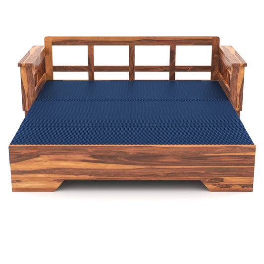 Deyric Solid  Sheesham Wooden 3 Seater Sofa Cum Bed  (Honey, Finish)