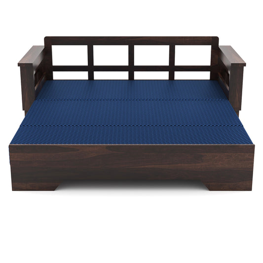 Deyric  Solid Sheesham Wooden 3 Seater Sofa Cum Bed  (Walnut , Finish)