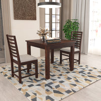Lorveth Sheesham Wood Dining Set 2 Seater (Walnut Finish)