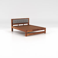 Qutreaar Sheesham Wood King Size Bed Without Storage (Honey Finish)