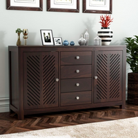 Yalvethis Sheesham Wood Cabinet and Sideboard (Walnut Finish)