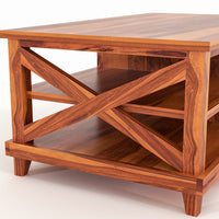 Kronel Solid Sheesham Wood Coffee Table (Honey Finish)