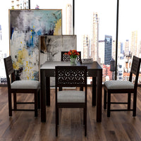 Velora Sheesham Wood Dining Set 4 Seater (Walnut Finish)