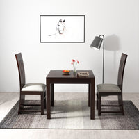 Zephora Sheesham Wood Dining Set 2 Seater (Walnut Finish)