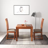 Zephora Sheesham Wood Dining Set 2 Seater (Honey Finish)