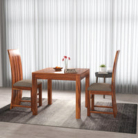 Zephora Sheesham Wood Dining Set 2 Seater (Honey Finish)