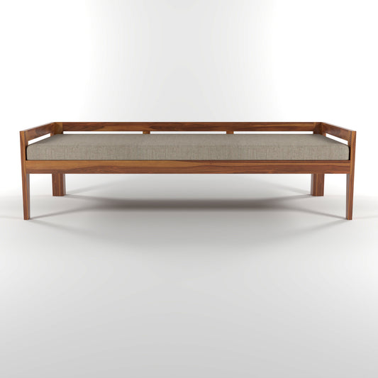 Tivra Solid Sheesham Wood Diwan Bed (Honey Finish )