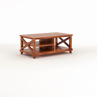 Kronel Solid Sheesham Wood Coffee Table (Honey Finish)