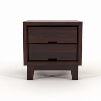 Jeyvalin Solid Sheesham Wood Bedside Table (Walnut Finish)