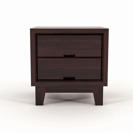 Jeyvalin Solid Sheesham Wood Bedside Table (Walnut Finish)