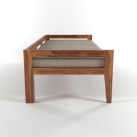 Tivra Solid Sheesham Wood Diwan Bed (Honey Finish )