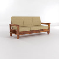 Trivralionel 6  Seater Solid Sheesham Wood Sofa Set 3+2+1 (Honey Finish)