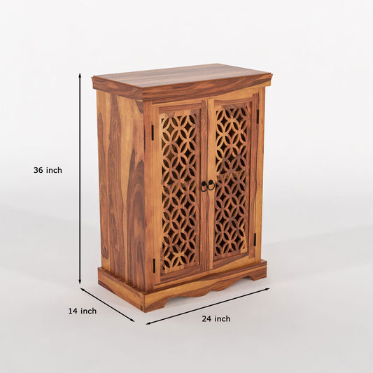 Pivra Solid Sheesham Wood Sideboard and Cabinets (Honey Finish)