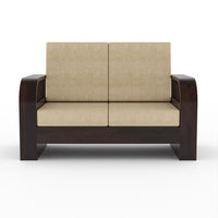 Curve 2 Seater Solid Wood Sofa (Walnut Finish)