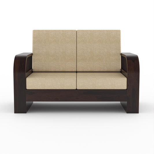 Curve 2 Seater Solid Wood Sofa (Walnut Finish)