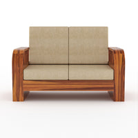 Curve 2 Seater Solid Wood Sofa (Honey Finish)