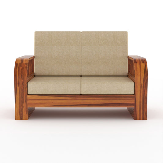 Curve 2 Seater Solid Wood Sofa (Honey Finish)