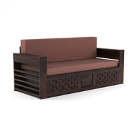 Orvan Solid  Sheesham Wooden 3 Seater diamond Sofa Cum Bed  (Walnut ,Finish )