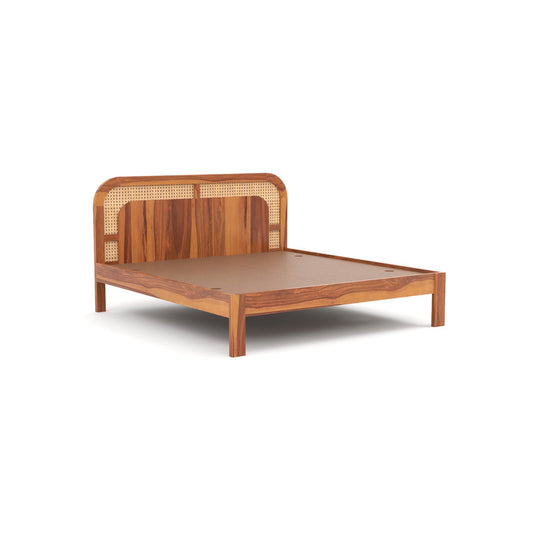 Fraiphueoris Sheesham Wood King Size Bed Without Storage (Honey Finish)