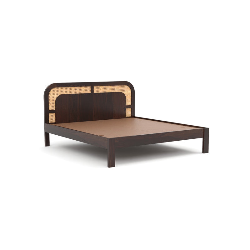 Fraiphueoris Sheesham Wood King Size Bed Without Storage (Walnut Finish)