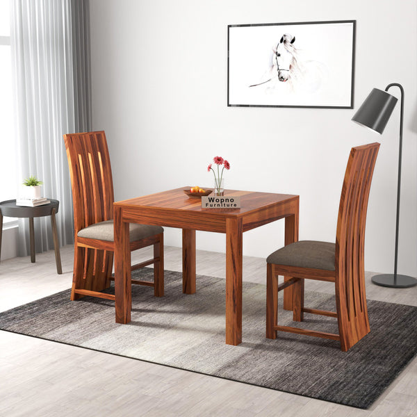 Zephora Sheesham Wood Dining Set 2 Seater (Honey Finish)