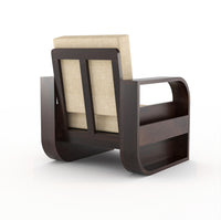 Curve 1 Seater Solid Wood Sofa (Walnut Finish)