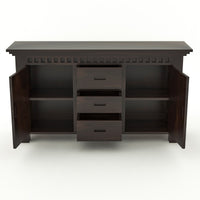Pivra Solid Sheesham Wood Sideboard and Cabinets (Walnut Finish)