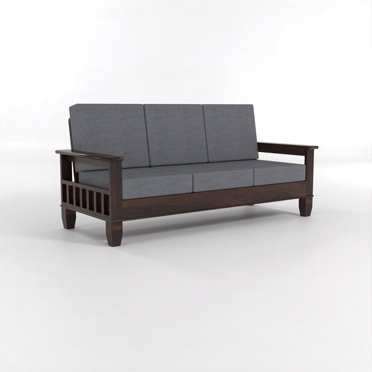 Trivralionel 5  Seater Solid Sheesham Wood Sofa Set 3+1+1 (Walnut Finish)