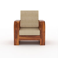 Curve 6 Seater Solid Wood Sofa (Honey Finish)