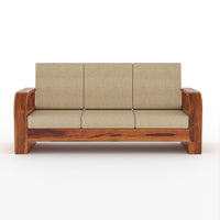 Curve 4 Seater Solid Wood Sofa (Honey Finish)