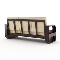 Curve 3 Seater Solid Wood Sofa (Walnut Finish)
