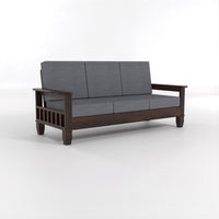 Trivralionel 3 Seater Solid Sheesham Wood Sofa Set (Walnut Finish)