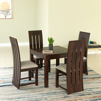 Zephora Sheesham Wood Dining Set 4 Seater (Walnut Finish)