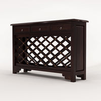 Pivra Solid Sheesham Wood Sideboard and Cabinets (Walnut Finish)