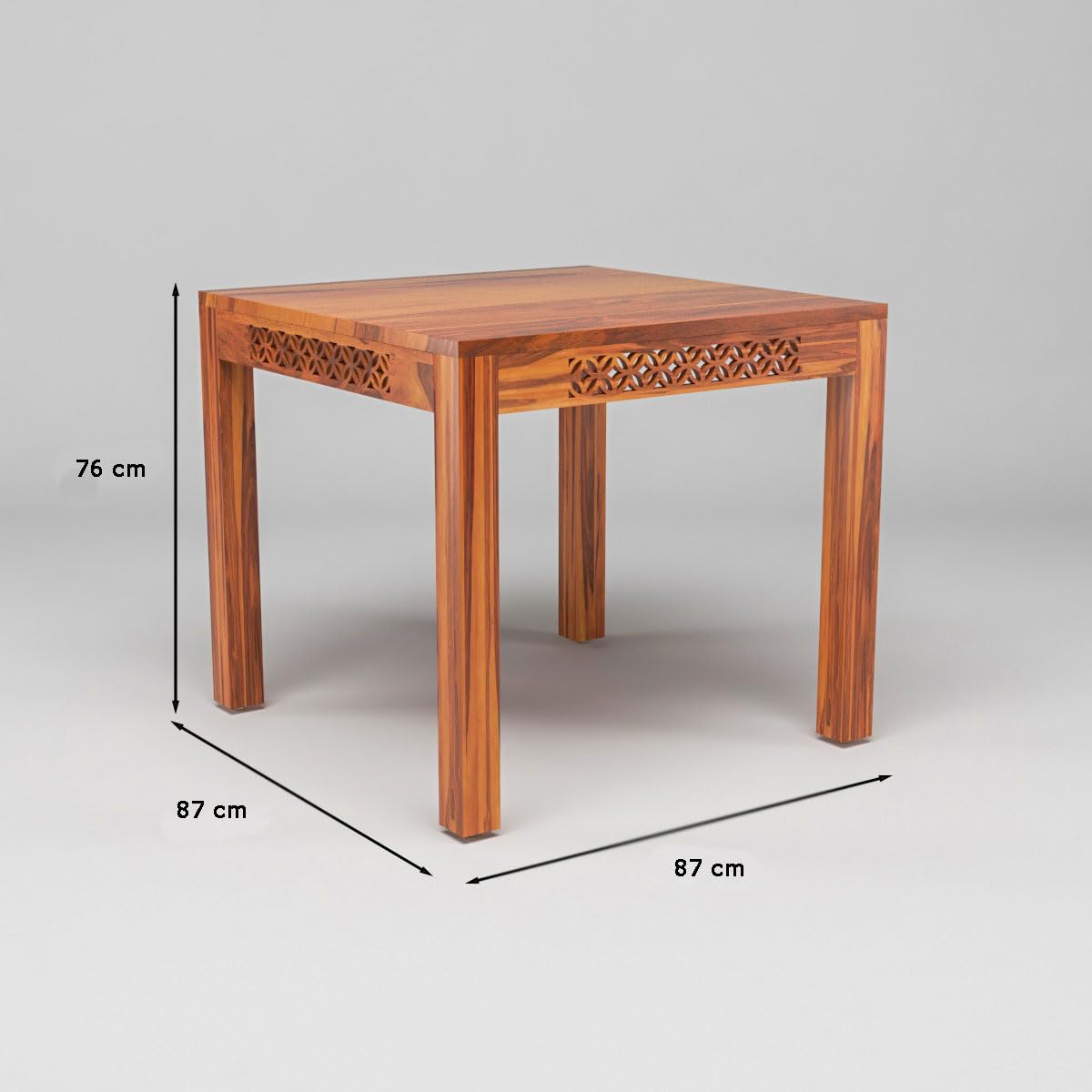 Velora Sheesham Wood Dining Set 4 Seater (Honey Finish)