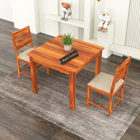 Morvex Sheesham Wood Dining Set 2 Seater (Honey Finish)