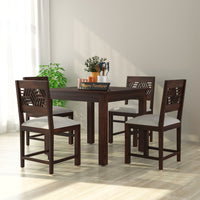 Morvex Sheesham Wood Dining Set 4 Seater 34x34x30 (Walnut Finish)