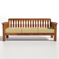 Raiden 5 Seater Solid Wood Sofa (Honey Finish)