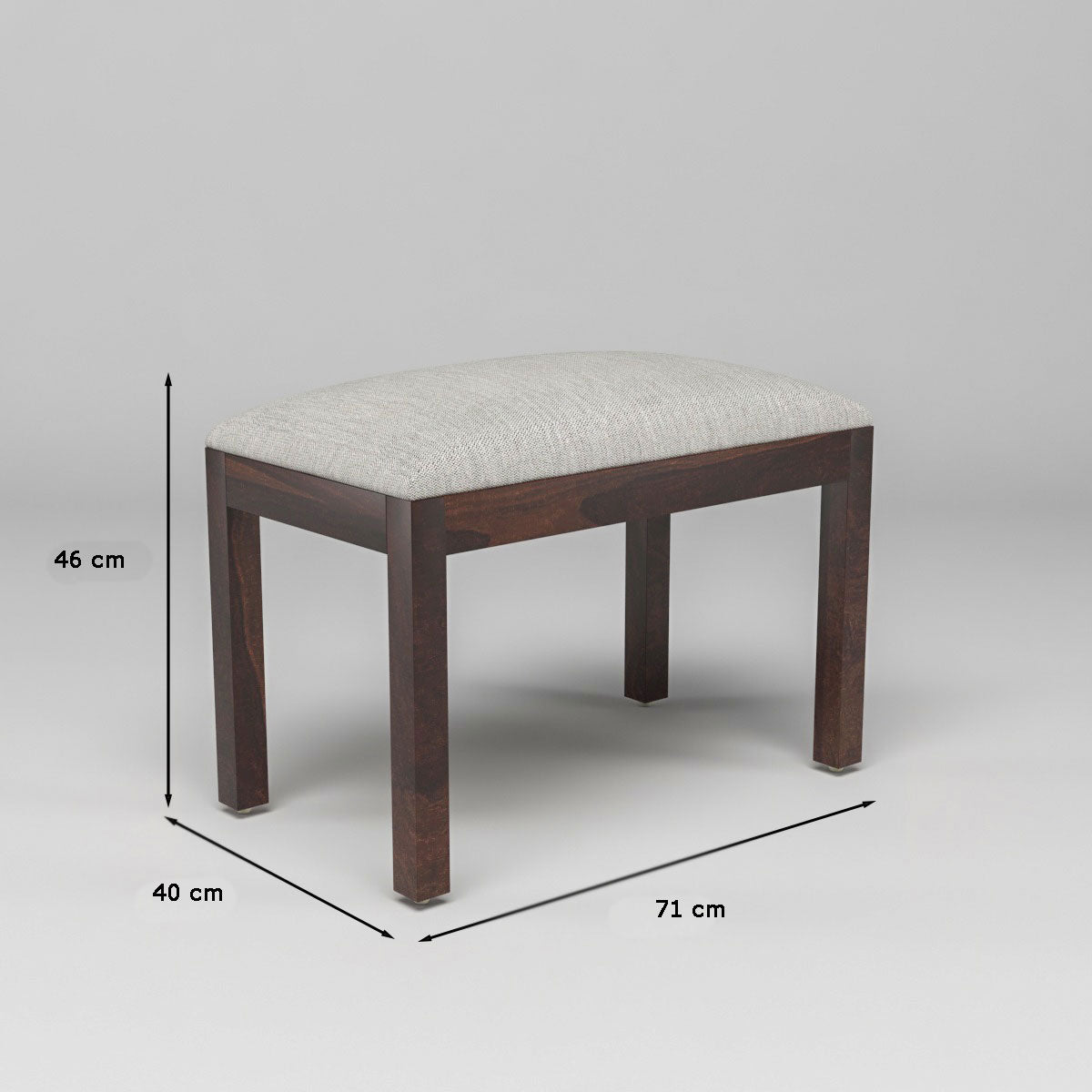 Zephora Sheesham Wood Dining Set 4 Seater With Bench (Walnut Finish)