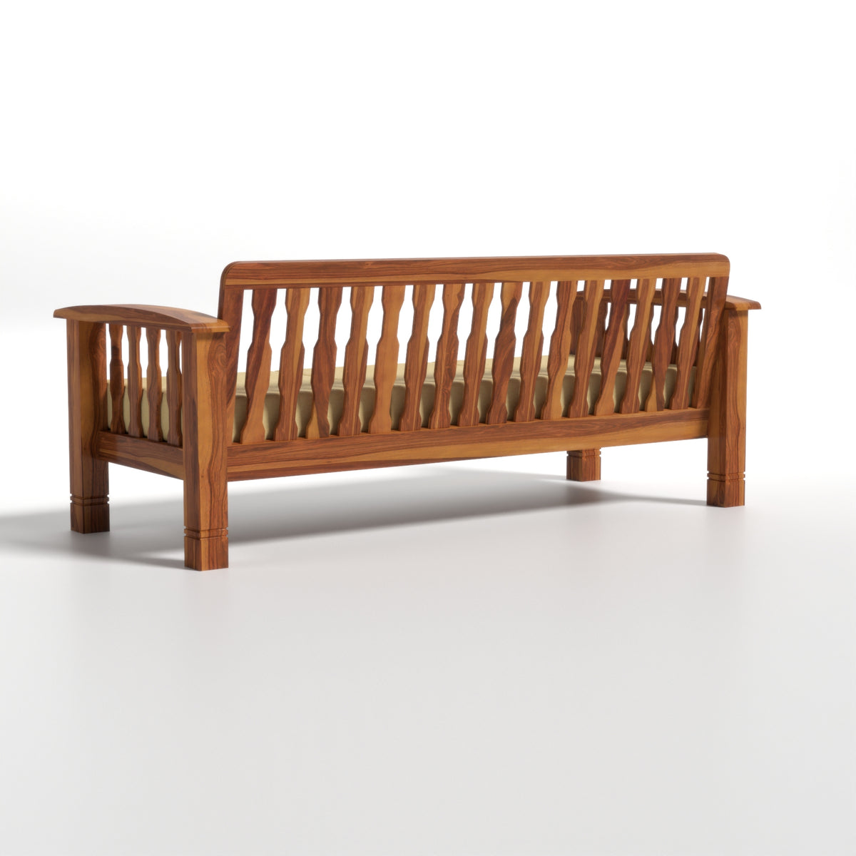 Raiden 5 Seater Solid Wood Sofa (Honey Finish)