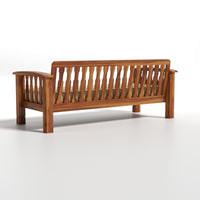 Raiden 5 Seater Solid Wood Sofa (Honey Finish)