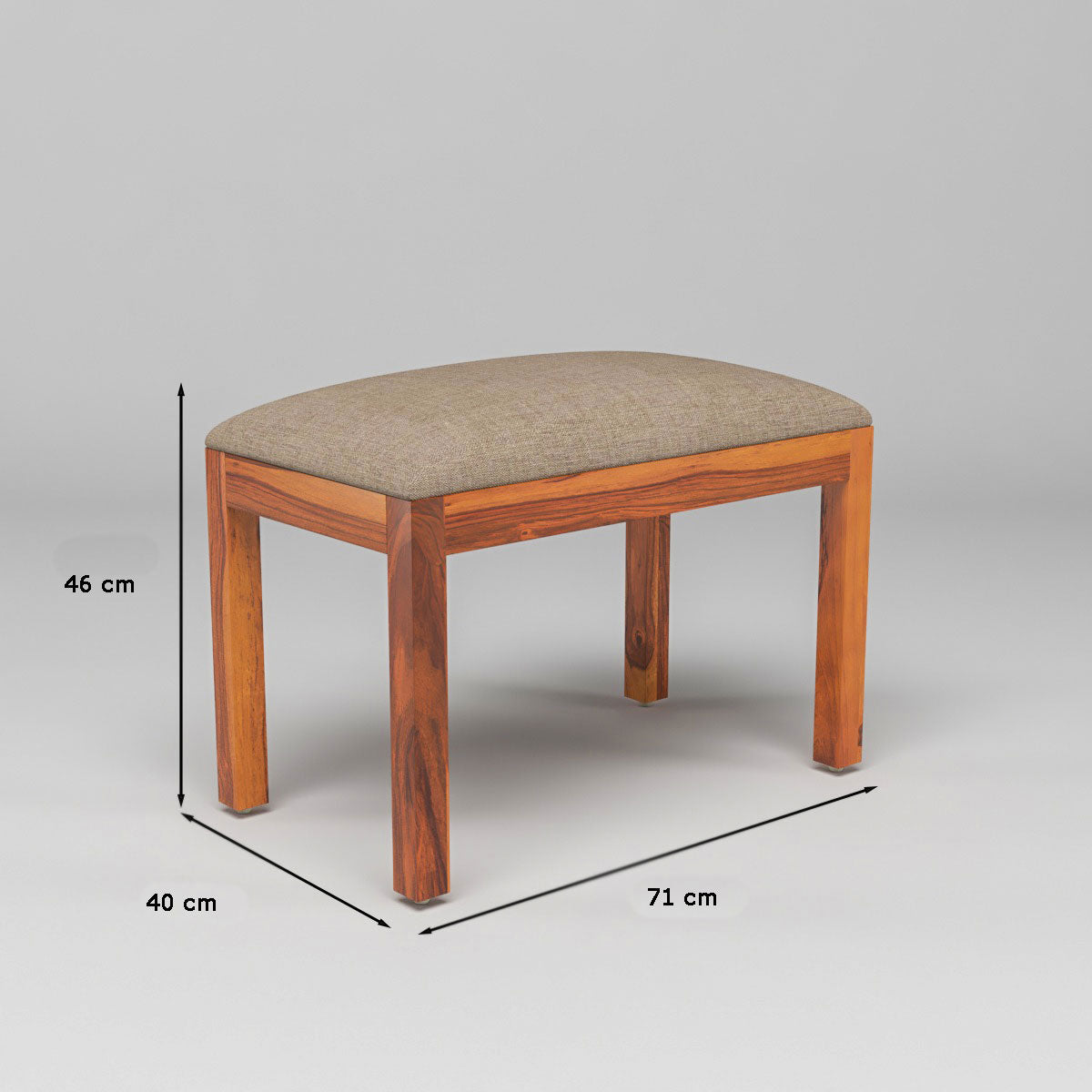 Zephora Sheesham Wood Dining Set 4 Seater With Bench (Honey Finish)