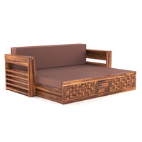 Orvan Solid  Sheesham Wooden 3 Seater diamond Sofa Cum Bed  (Honey,Finish )