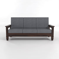 Trivralionel 3 Seater Solid Sheesham Wood Sofa Set (Walnut Finish)